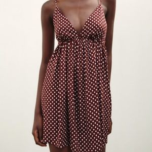 Zara Brown polka dot mini dress
